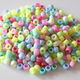 カラフルクリーム色のリング形ビーズ 250個セット(約8mm×6mm)(パステルカラー)(B347)