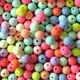 カラフル丸いアクリルビーズ パステルカラー(約8mm) 150個セット (B401)