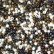 グラスシードビーズ ミックス 1500個セット(約4mm×3.5mm) ブラック(ABカラー)・ブラウン(ABカラー)・ホワイト (B389)