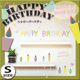【HAPPY BIRTHDAY】33×58cm お誕生日ウォールステッカー(w0170-1)