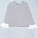 FRILLED SLEEVE T-SHIRTS WHITE/ NAVY