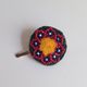 ビーズメダリオン ヘアアクセ アフガニスタン 緑赤花 Afghanistan beaded medalion hair accessory HC-0003
