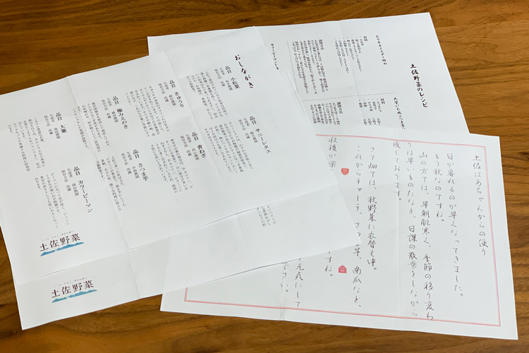 【野菜のサブスク】旬の土佐野菜の詰め合せが毎月届く、野菜の定期便 (2021年11月)