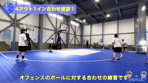 【バスケ  練習メニュー】4アウト1インの合わせ練習①