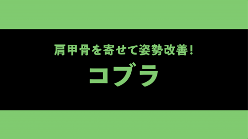 【  練習メニュー】【猫背を改善する】コブラ