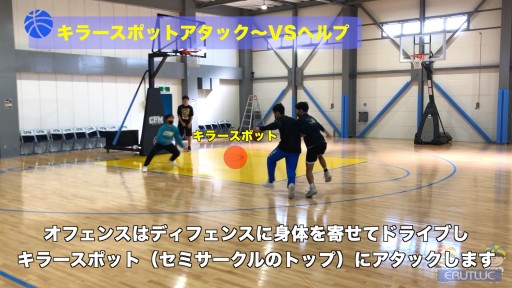 【バスケ  練習メニュー】キラースポットアタック〜VSヘルプ