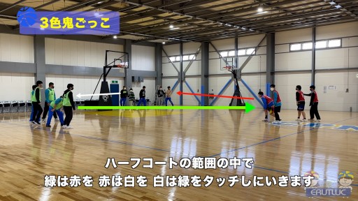 【バスケ 練習メニュー】3色鬼ごっこ