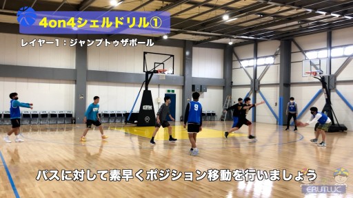 【バスケ 練習メニュー】4on4シェルドリル①