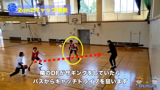 【バスケ 練習メニュー】2on2ギャップ判断