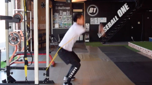 【野球  練習メニュー】下半身のチューブトレーニング⑥スクワットジャンプ