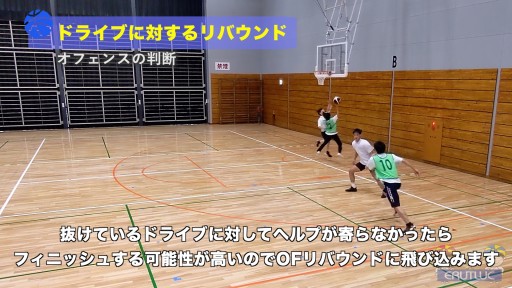 【バスケ  練習メニュー】ドライブに対するリバウンド
