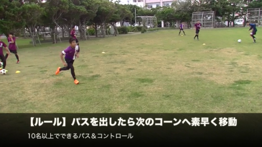 【サッカー  練習メニュー】10名以上でできるパス&コントロール【ボールを受けるタイミングを学ぶ】