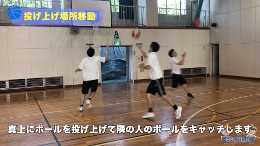 【バスケ 練習メニュー】投げ上げ場所移動