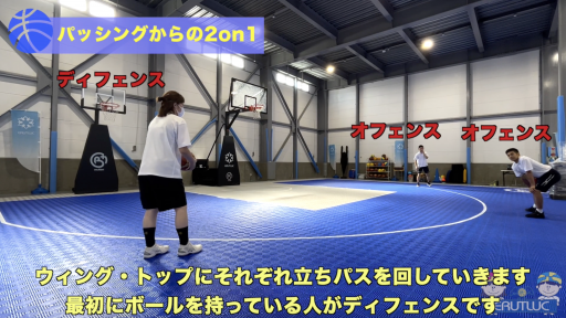 【バスケ  練習メニュー】パッシングからの2on1