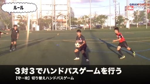 【サッカー  練習メニュー】【守⇨攻】 切り替えハンドパスゲーム