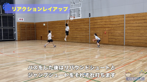 【バスケ  練習メニュー】リアクションレイアップ
