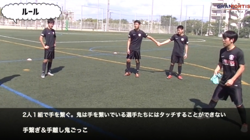 【サッカー  練習メニュー】手繋ぎ&手離し鬼ごっこ