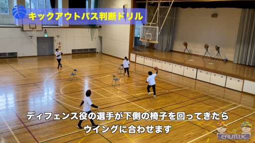 【バスケ 練習メニュー】キックアウトパス判断ドリル