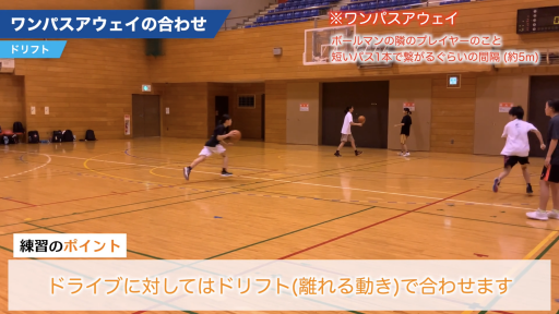【バスケ  練習メニュー】ワンパスアウェイの合わせ|チーム練習