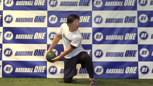【野球  練習メニュー】力を発揮する方向を覚える練習方法(メディシンボール)