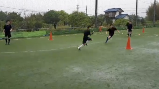 【サッカー  練習メニュー】1vs1 (コーンタッチ )