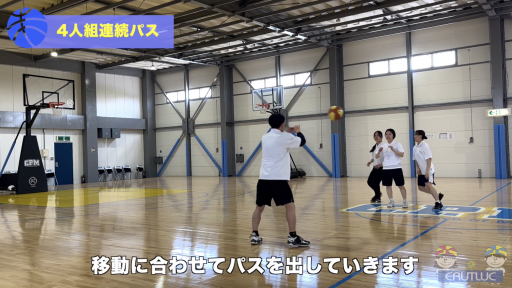 【バスケ 練習メニュー】4人組連続パス