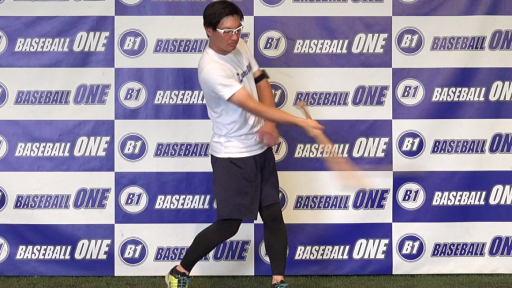 【野球 練習メニュー】正しいスイング軌道を覚える為の練習方法(押し手)