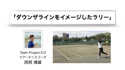 【テニス 練習メニュー】ダウンザラインをイメージしたラリー