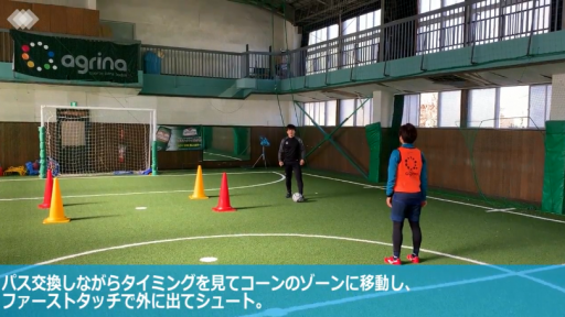 【サッカー  練習メニュー】さまざまなコントロールからシュート