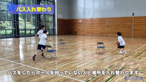 【バスケ 練習メニュー】パス入れ替わり