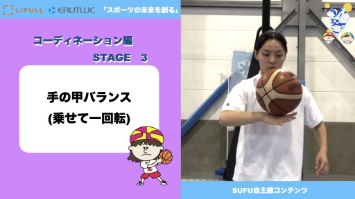 手の甲バランス（手の甲に乗せて一回転）