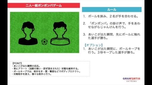 【サッカー  練習メニュー】二人一組ポンポンパゲーム
