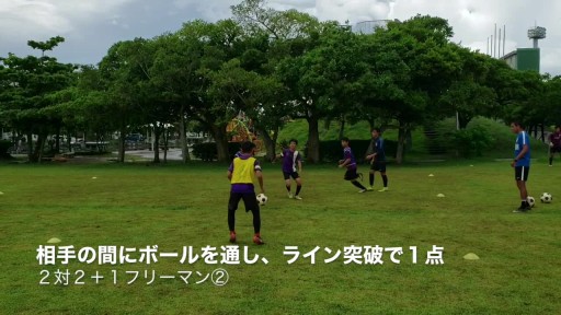 【サッカー  練習メニュー】2対2+1フリーマン②