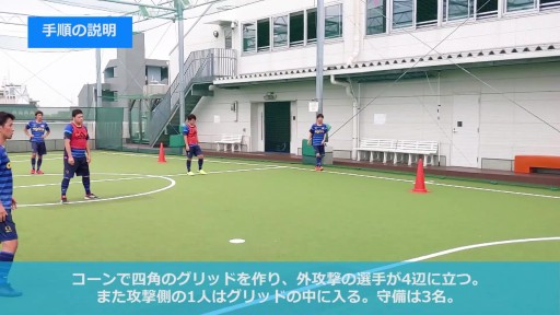 【サッカー  練習メニュー】パス&ムーヴ(5対3)