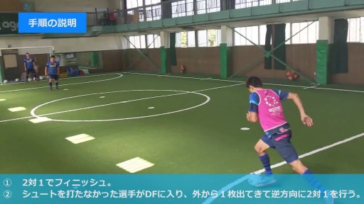 【フットサル 練習メニュー】2 対 1 波状ゲーム