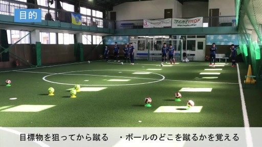 【サッカー  練習メニュー】キックターゲット(止まったボールを蹴る)