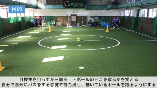 【サッカー  練習メニュー】キックターゲット(動いているボールを蹴る)
