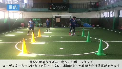 【フットサル 練習メニュー】ボール 2 球を使ったドリブル