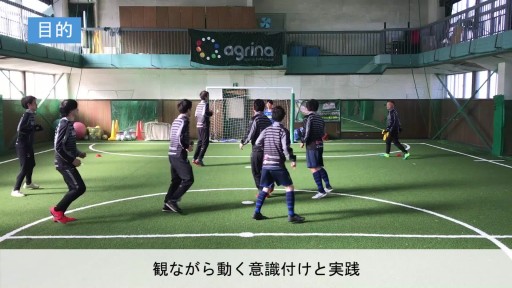 【サッカー  練習メニュー】w/up(より遠くを見ながら動こう・ボールなし)
