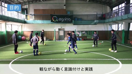 【サッカー  練習メニュー】w/up(より遠くを見ながら動こう・ボールあり・基本)