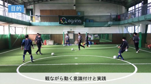 【サッカー 練習メニュー】w/up(より遠くを見ながら動こう・ボールあり・応用)