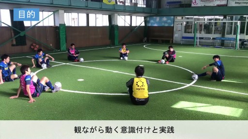 【フットサル 練習メニュー】w/up(観て動く)