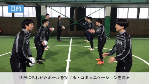 【サッカー  練習メニュー】コミニュケーションを図る(手でパス)