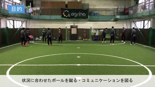 【サッカー  練習メニュー】コミュニケーションを図る(グループで、足でパス)