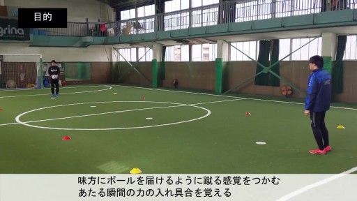 【フットサル 練習メニュー】ボールを蹴る/インステップキック⑫/浮いているボールを蹴る(2、手を使わず)