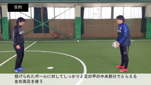 【フットサル 練習メニュー】ボールを蹴る/インステップキック⑬/浮いているボールを蹴る(その場で)