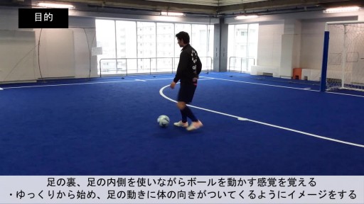 【フットサル 練習メニュー】ボールを運ぶ/ドリブル⑨/Vの字を描くように