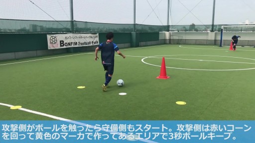 【サッカー  練習メニュー】スクリーン 1vs1 ②