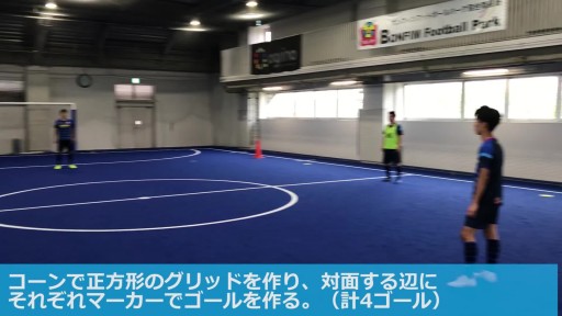 【フットサル 練習メニュー】2vs2 4ゴール
