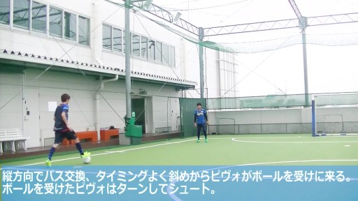 【フットサル  練習メニュー】斜めのピヴォ当て・クロスオーバー・クロスオーバーと3人目の動きからフィニッシュ